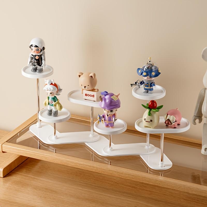 Blind Box Display Stand, 360° Rotating Storage Shelf for Action Figures, Dolls, Collectibles, Free Splicing Expandable Organizer for Desktop, Cabinet, Creative Hips+Stainless Steel Holder