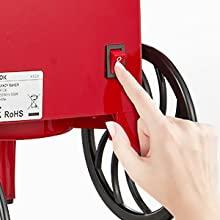 FOHERE Cotton Candy Machine,  Home Candy Maker with a Scoop and 10 Sricks for Kid Fun, Family Parties, Chrismas Gift, Red Vintage, Easy to Operate & Clean