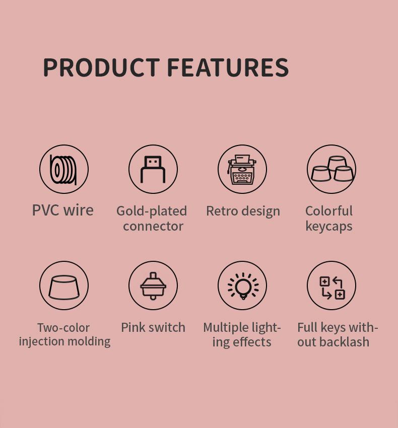 Cute Full Size Wired Keyboard for Girls, White Backlit Typewriter Keyboard with Volume Knob, Light Switch Button and Foldable Stands, Wired Keyboard with Number Pad for Computer PC Laptop