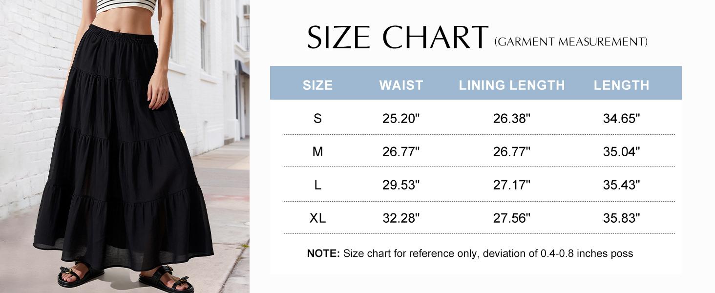 Flowy Maxi Skirts for Women Summer Tiered Boho A Line Skirt Pleated High Elastic Waisted Flared Ruffle Long Skirts