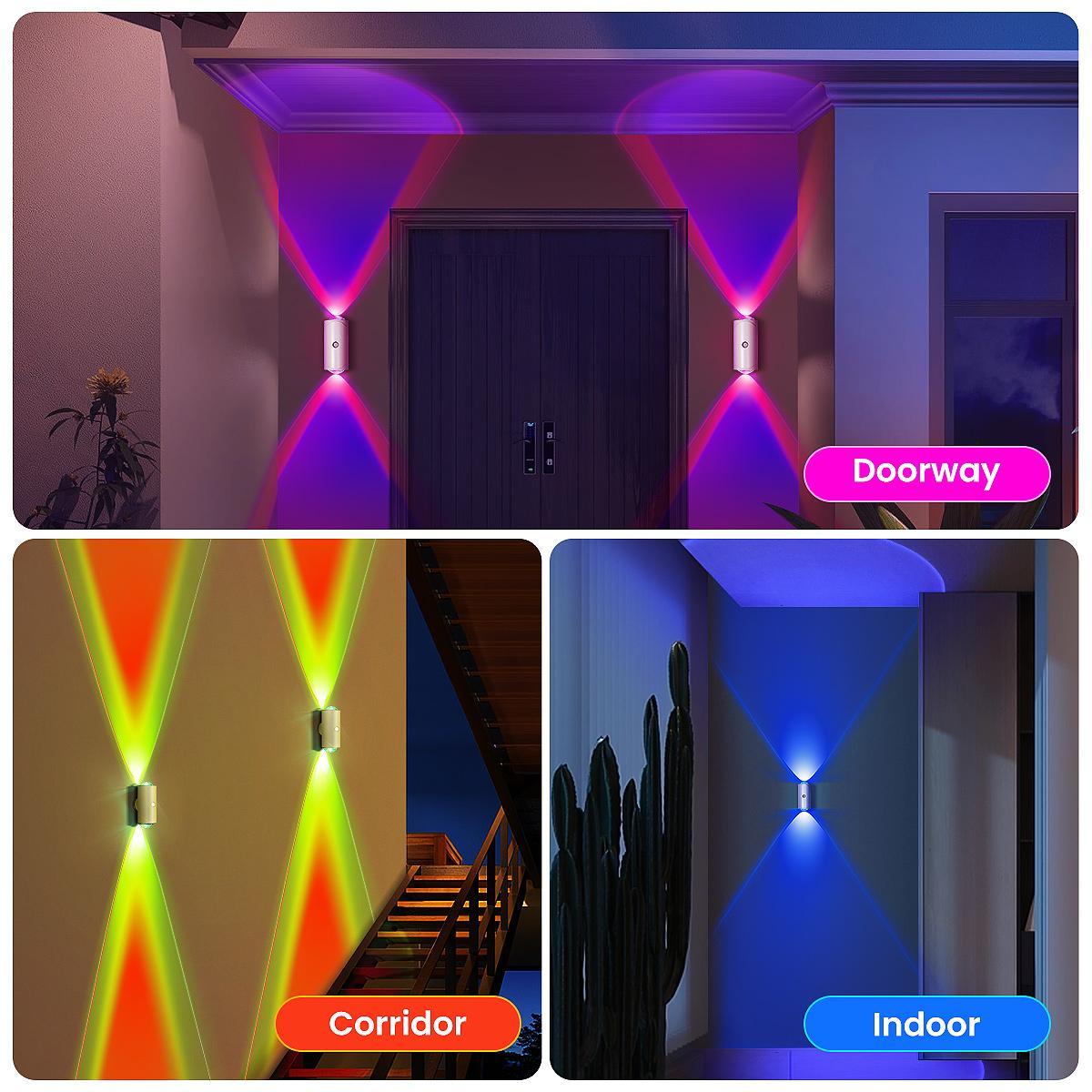 2-Pack Rechargeable RGB LED Motion Sensor Night Lights, Mini Version, with Motion and Light Sensors, Small Wall Lights, Ambient Lights