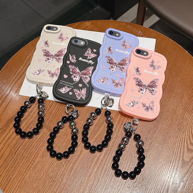1 Piece Durable 16E Flexible Fantasy Butterfly Case Cover For iPhone 16E Featuring Shockproof Protection And Bracelet In Casual Decoration Accessories