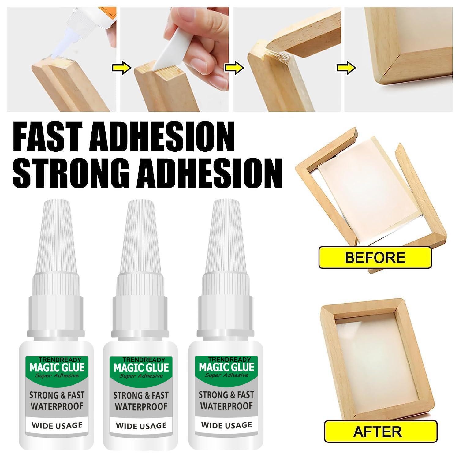 4PCS All-Purpose Super Glue, Cyanoacrylate Nail Glue Magic Glue Shose Glue Welding High-Strength Glue Super Glue Gel, Strong & Instant Bond, Fast Dry, Repair Glue for Shoes, Ceramics, Porcelain, Metal, Plastic, Wood, Leather, Glass, TRENDREADY