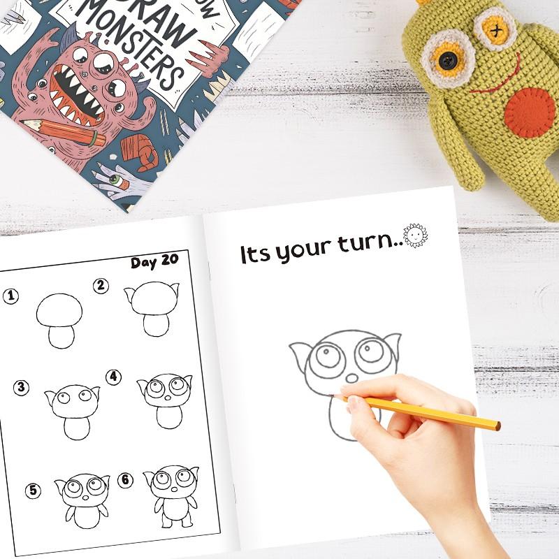 How to Draw Book Monster Animal Transportation Simple Steps Practice Manual, Beginner Ideal Logic Drawing Guide, Graduation Gift Christmas Choice