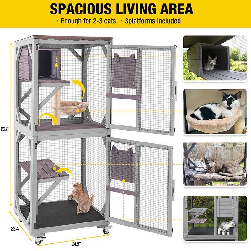 Aivituvin- Outdoor Cat Enclosure With wheels,Catio,Scratching Post and Hammock,Cat Enclosure For Indoor Cat, Aivituvin- Outdoor Cat Enclosure With wheels,Catio,Scratching Post and Hammock,Cat Enclosure For Indoor Cat,