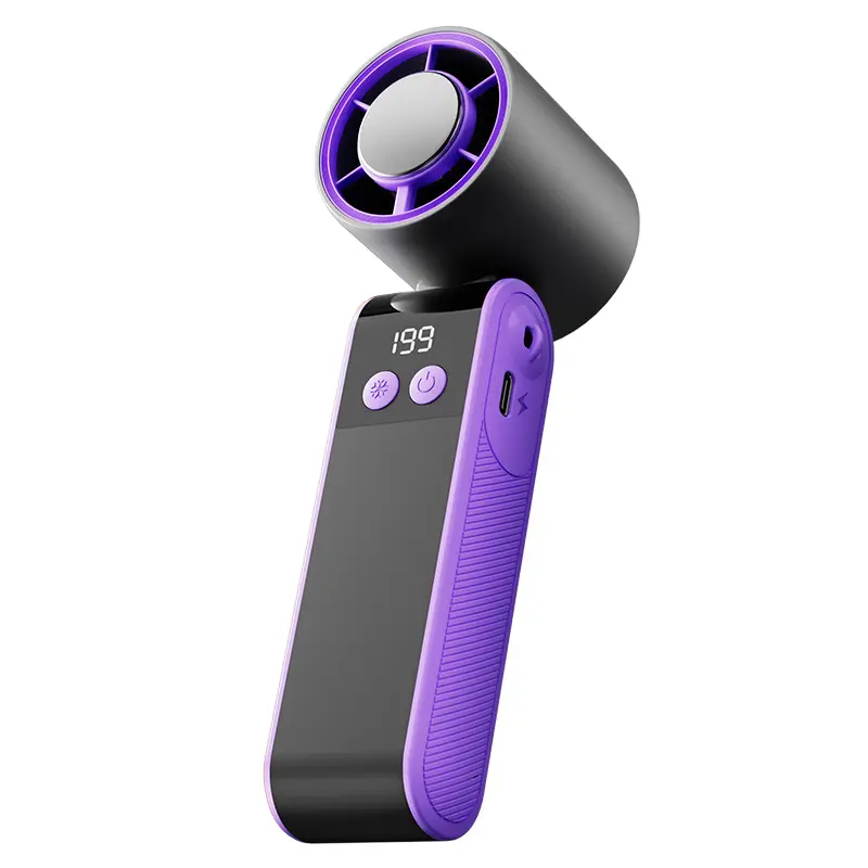 199-Speed Turbo Handheld Ice Compress Cooling Fan, USB Rechargeable ...