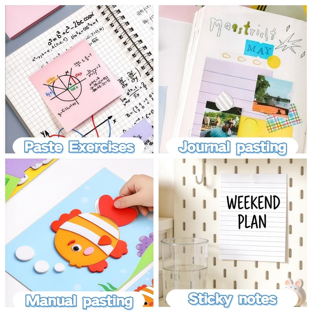 4pcs Large Capacity Multi-Color Double-Sided Tape, Portable Soft Color Series, Smooth Application, Ideal for Craft Needs, Acid-Free Durable Tape