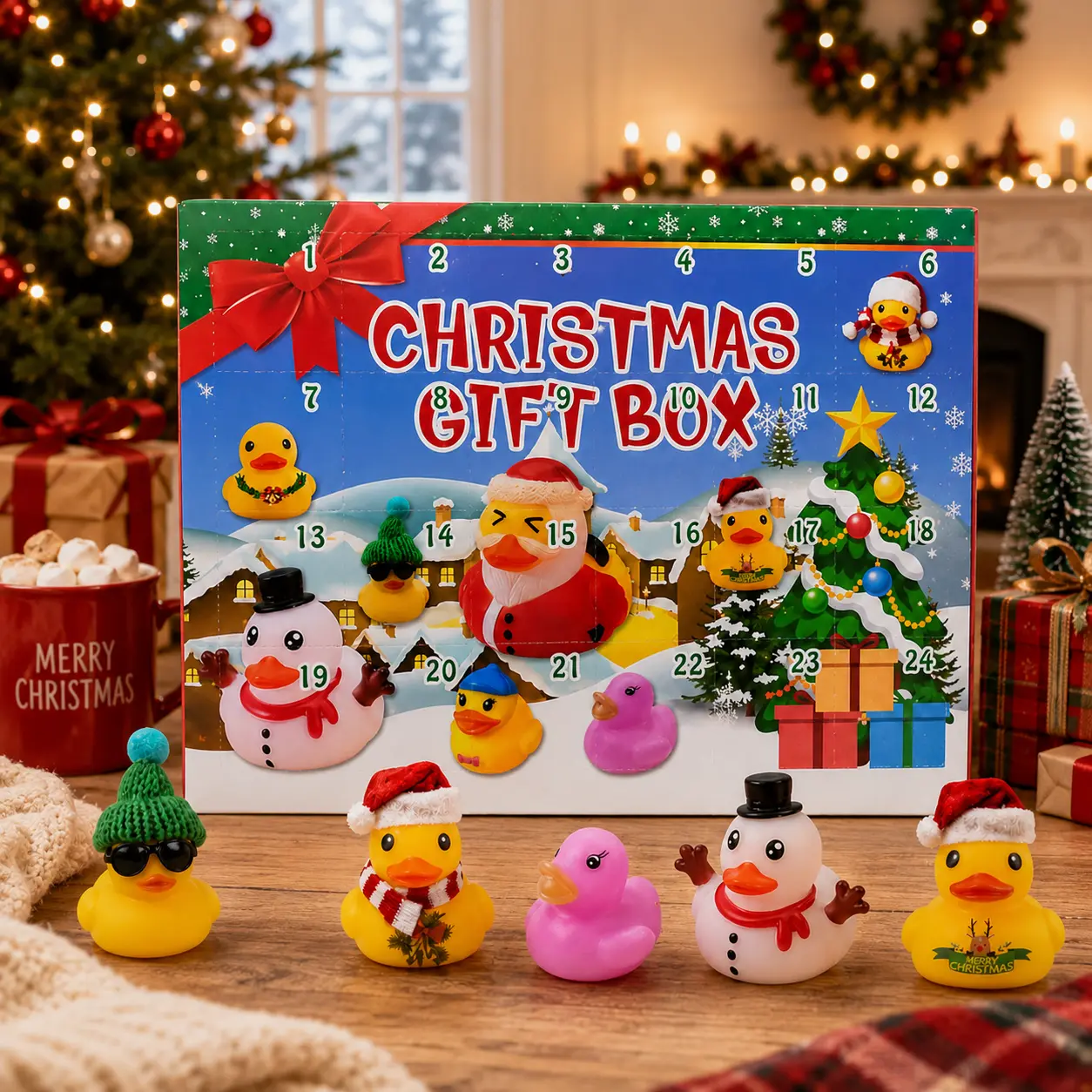 24-Day Christmas Rubber Duck Advent Calendar Box - TikTok Shop