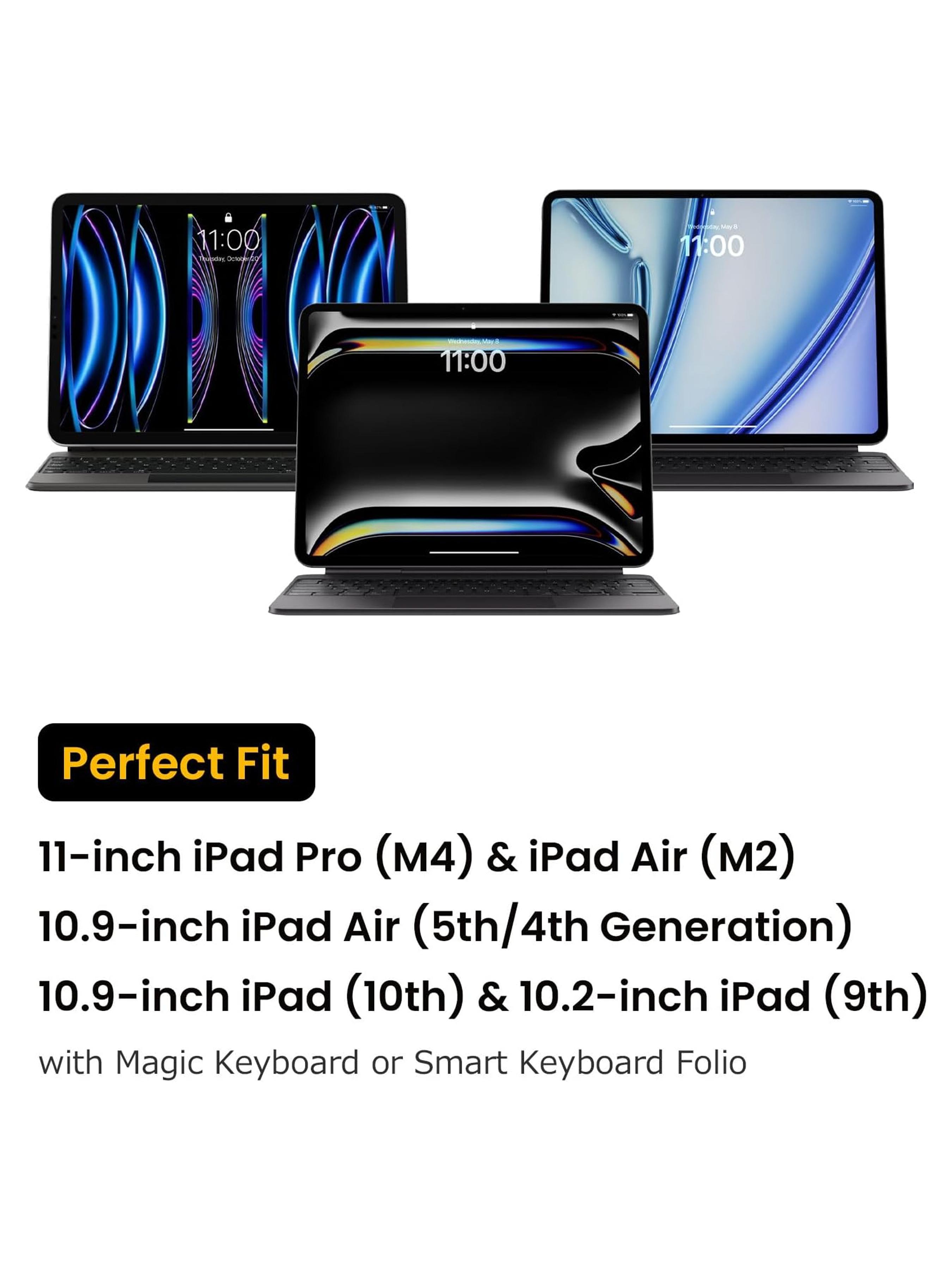 Portfolio Case for 2026 11/13 Inch iPad Air M4, M3&M2, iPad Pro M5/M4, 12.9'' iPad Pro M2/M1, Protective Sleeve with Accessories Pocket, Carrying Storage Bag for Pencil Pro/Adapter/Magic Keyboard