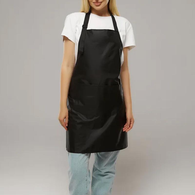 Easy Clean Plain Bib Apron, Easy Cleaning Apron, Waterproof Polyester Material, Stain Resistant, Dirt Resistant Apron, Suitable for Restaurant Staff & Home Chefs