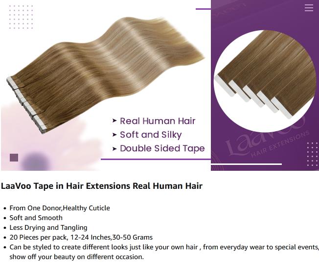 LaaVoo Human Hair Tape in Extensions Balayage Tape in Hair Extensions 20 Counts FallFreshness SpringStatements LaaVoo Human Hair Tape in Extensions Balayage Tape in Hair Extensions 20 Counts FallFreshness SpringStatements