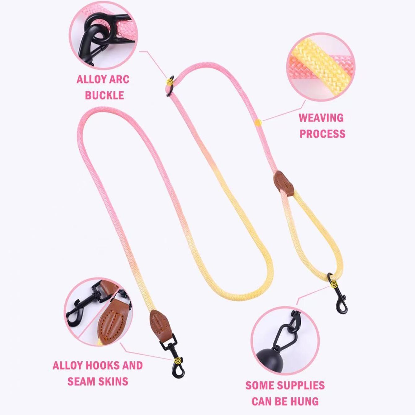 Adjustable Gradient Nylon Pet Leash, Multi-Functional Dog Training Rope, Ideal for Playing, Running, Camping, Backyard Exercise