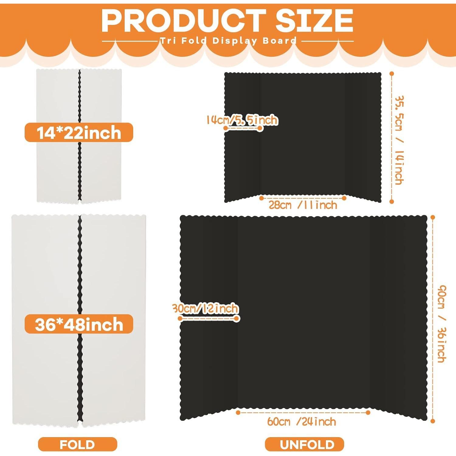 8 count 14 x 22 Inch Black Trifold Poster Board Large Tri Fold Presentation White Display Board Foldable Paperboard for Science Fair School Business Project Exhibition 8 count 14 x 22 Inch Black Trifold Poster Board Large Tri Fold Presentation White Display Board Foldable Paperboard for Science Fair School Business Project Exhibition