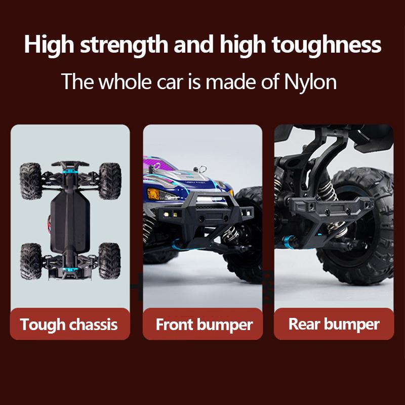 1:16 Full Scale RC Cars, 50 km/h 4WD Off-Road RC Truck with LED Front Lights and Rechargeable Batteries, High-Speed Drift Monster Truck, Perfect Birthday Gift for Kids Aged 8 and Up Remote Control Crawler Remote Control Kart