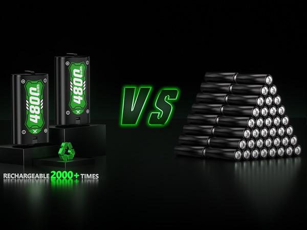 Galaxy 2×4800mWh Rechargeable Battery Pack for Xbox Controllers - High-Capacity, Long-Lasting, Fast Charging, Rechargeable Batteries with 6-LED Mode Charging Dock, Compatible with Xbox One, One Elite, One S/X and Series S/X, Console, Smartphone Galaxy 2×4800mWh Rechargeable Battery Pack for Xbox Controllers - High-Capacity, Long-Lasting, Fast Charging, Rechargeable Batteries with 6-LED Mode Charging Dock, Compatible with Xbox One, One Elite, One S/X and Series S/X, Console, Smartphone