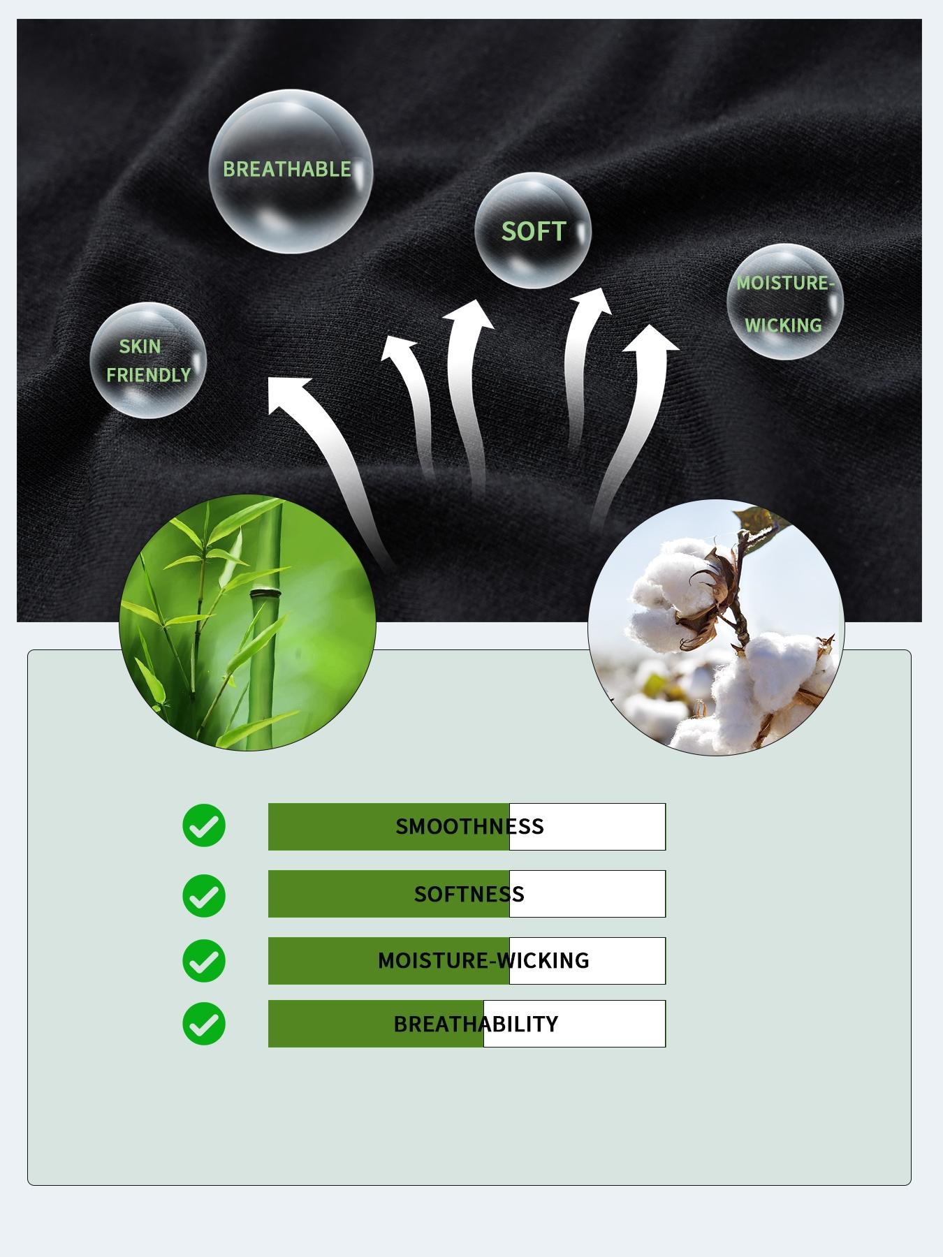 8-Pack Men's Bamboo Fiber Boxer Briefs, Long Leg Anti-Chafe Soft Stretch Underwear with Fly Design, Breathable Comfortable Daily Wear