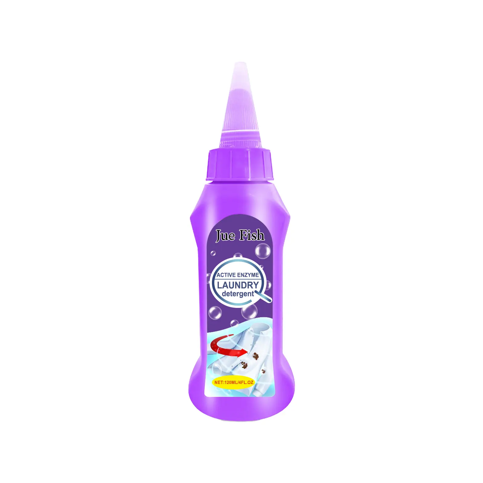 Jue Fish Active Enzyme Laundry Detergent deeply cleans clothes, removes stubborn stains, and is gentle and non-irritating