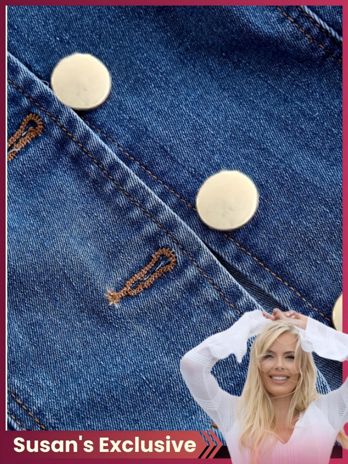 【Susan's Exclusive】Elegant Slim-Fit Sleeveless Denim Jacket for Women, High Stretch Fabric, Casual All Seasons Wear, Unique Stylish Design