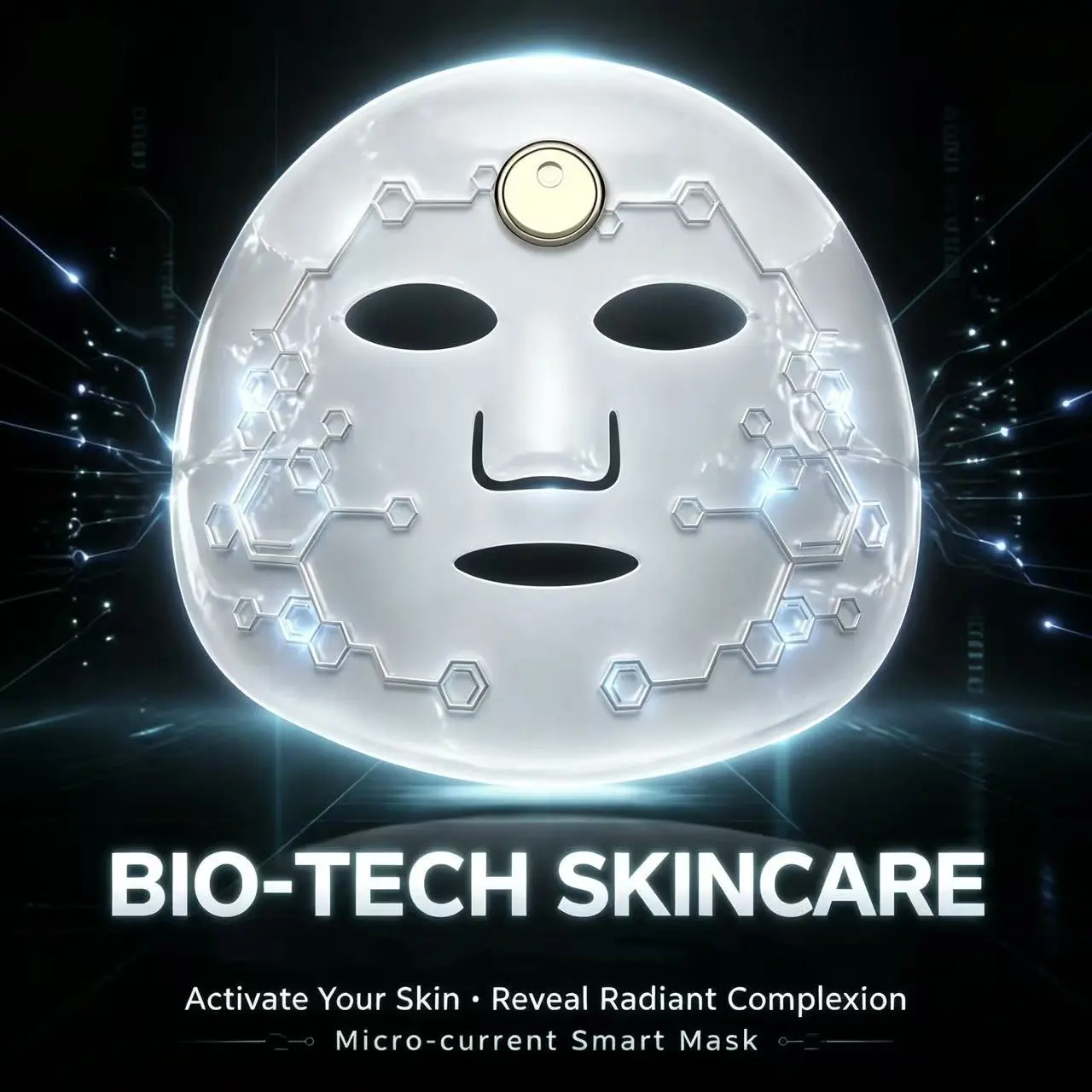 EMS Microcurrent Facial Massage Vibrating Lifting Tightening Beauty Mask Device, Model Xinghao Ld-V1, No Ca Prop 65 Re/ca