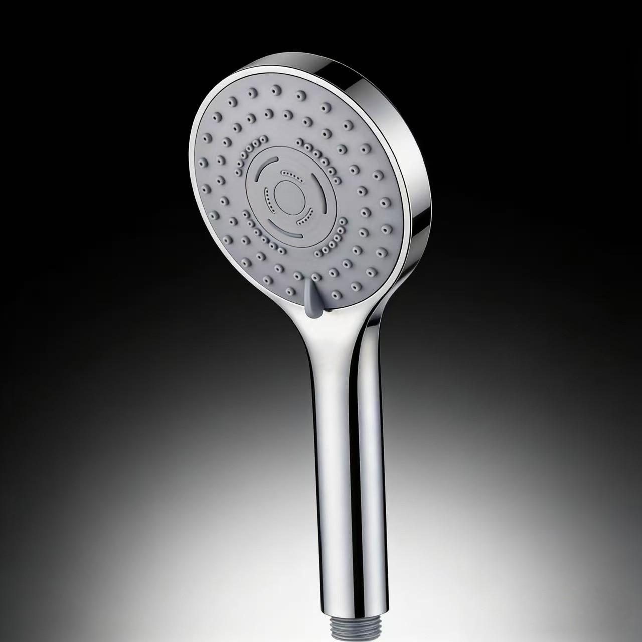 Silver Color Five-Function Shower Head, High Pressure Handheld Shower, Bathroom Accessories, Wall-Mounted Shower Spray