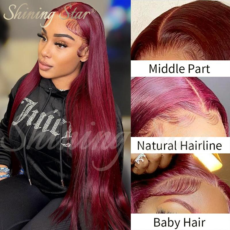 Peruvian Straight Hair Burgundy Lace Front Wig Human Hair Wigs for Women 99J Red Blonde Colored Wigs 180% Density 13*4 Human Hair Deep Part Wig on Sale Peruvian Straight Hair Burgundy Lace Front Wig Human Hair Wigs for Women 99J Red Blonde Colored Wigs 180% Density 13*4 Human Hair Deep Part Wig on Sale
