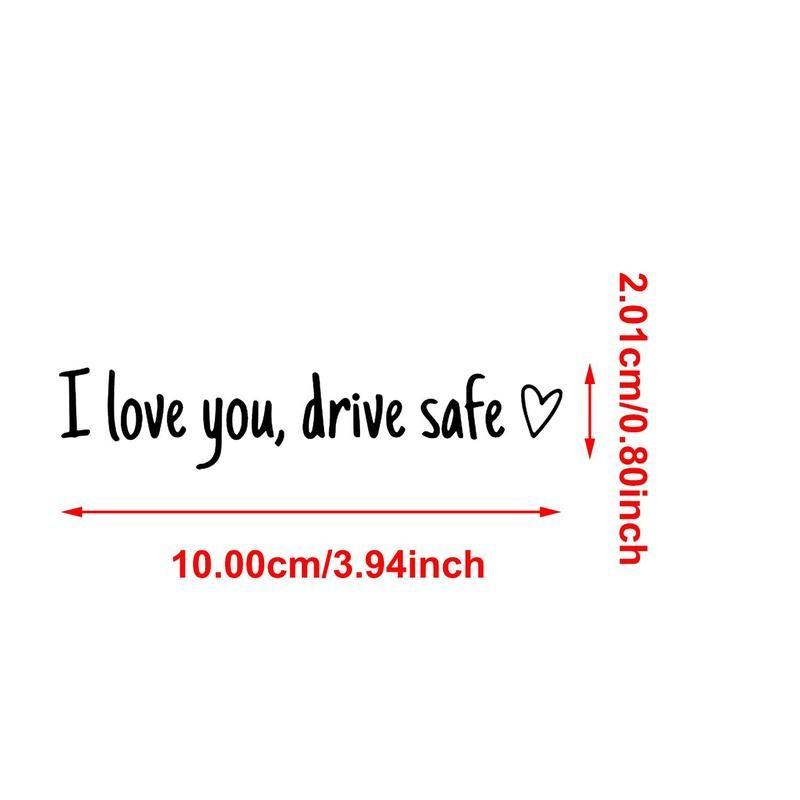 4 Piece Letter Pattern Car Rear View Mirror Stickers, 'i Love You, Drive Safe' Vinyl Stickers, Women's Car Accessories, Gift for Girlfriend/BF/wife