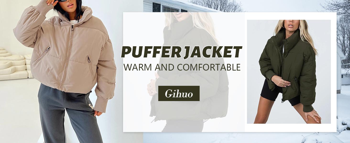 Yimoon Women's Elegant Stylish Short Cotton Jacket with Hood and Zipper Winter Jacket Women Winter Outerwear with Windproof Cuffs Warm Casual Thick Mujer Coat