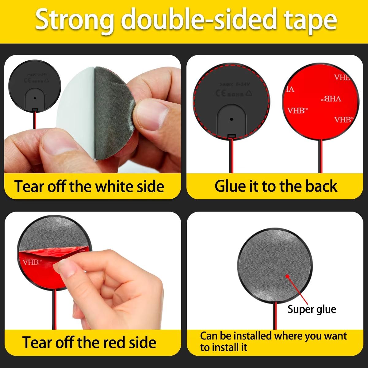 FCCEMC 3D Dynamic Devil Eye LED Motorcycle Decorative Light Retrofit Kits Assembly OLED Screen Motorcycle Ambient Lamp DC5-36V