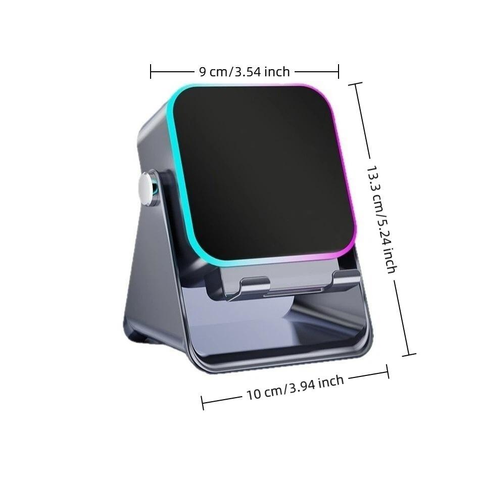 Five-In-One Wireless Bluetooth-compatible Speaker & Phone Stand, 1500mah USB Charging Power Bank, 360° Adjustable Holder, RGB Atmosphere Light