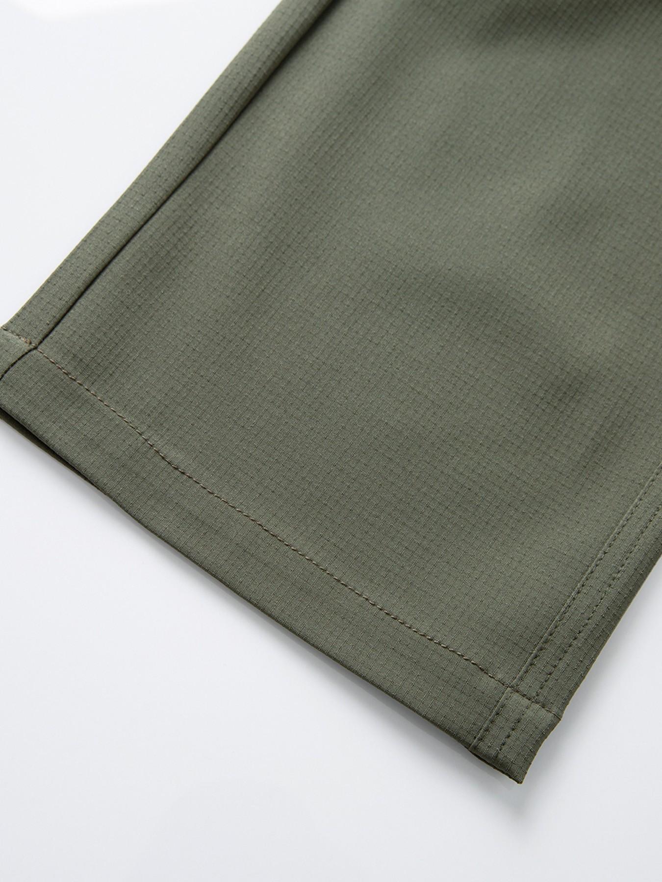 Men's Solid Color Cargo Quick Dry Hiking Pants, Elastic Waist Breathable Stretch Outdoor Trekking Trousers, Wrinkle‑Resistant Durable Straight Work Pants with Multi Zipper Pockets for Mountaineering Fishing Camping Summer Sports Daily Wear, 6 Colors
