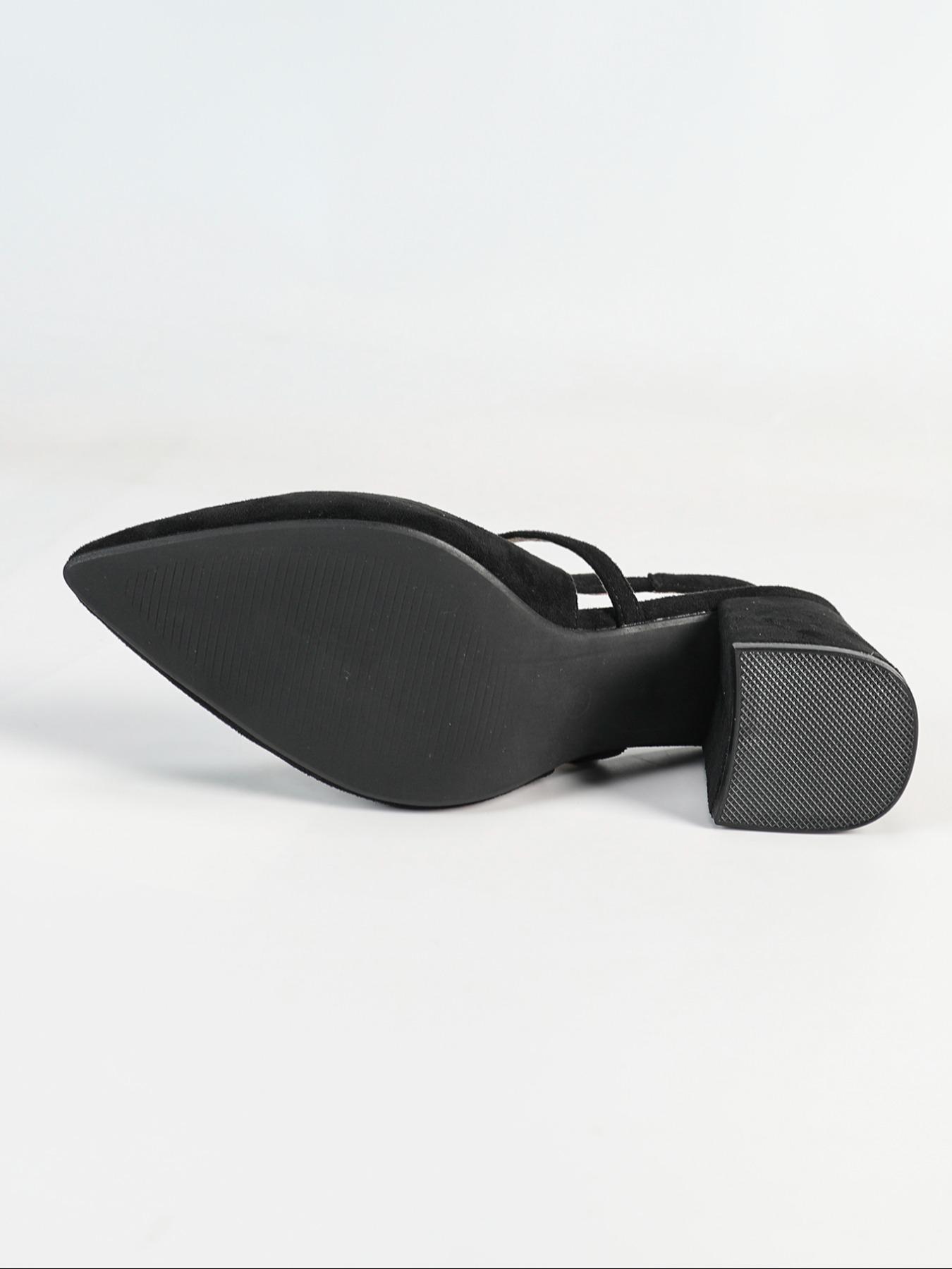 Women's Pointed Toe Chunky Heel Shoes, Elegant French High Heels, Plain Color Versatile, Christmas New Year Wedding Date Vacation Formal Occasion