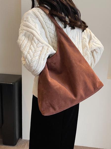 Elegant Shoulder Clutch Bag, Contemporary Plain Design, Large Capacity Commuter Fashion Accessory, Perfect for All Seasons