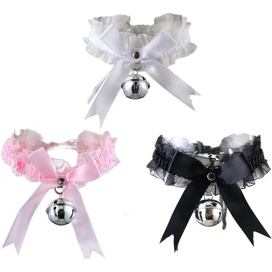 3 count Adjustable Lace Choker with  Sweet Cute Gothic Choker Necklaces  for Women Girls Detachable  Party