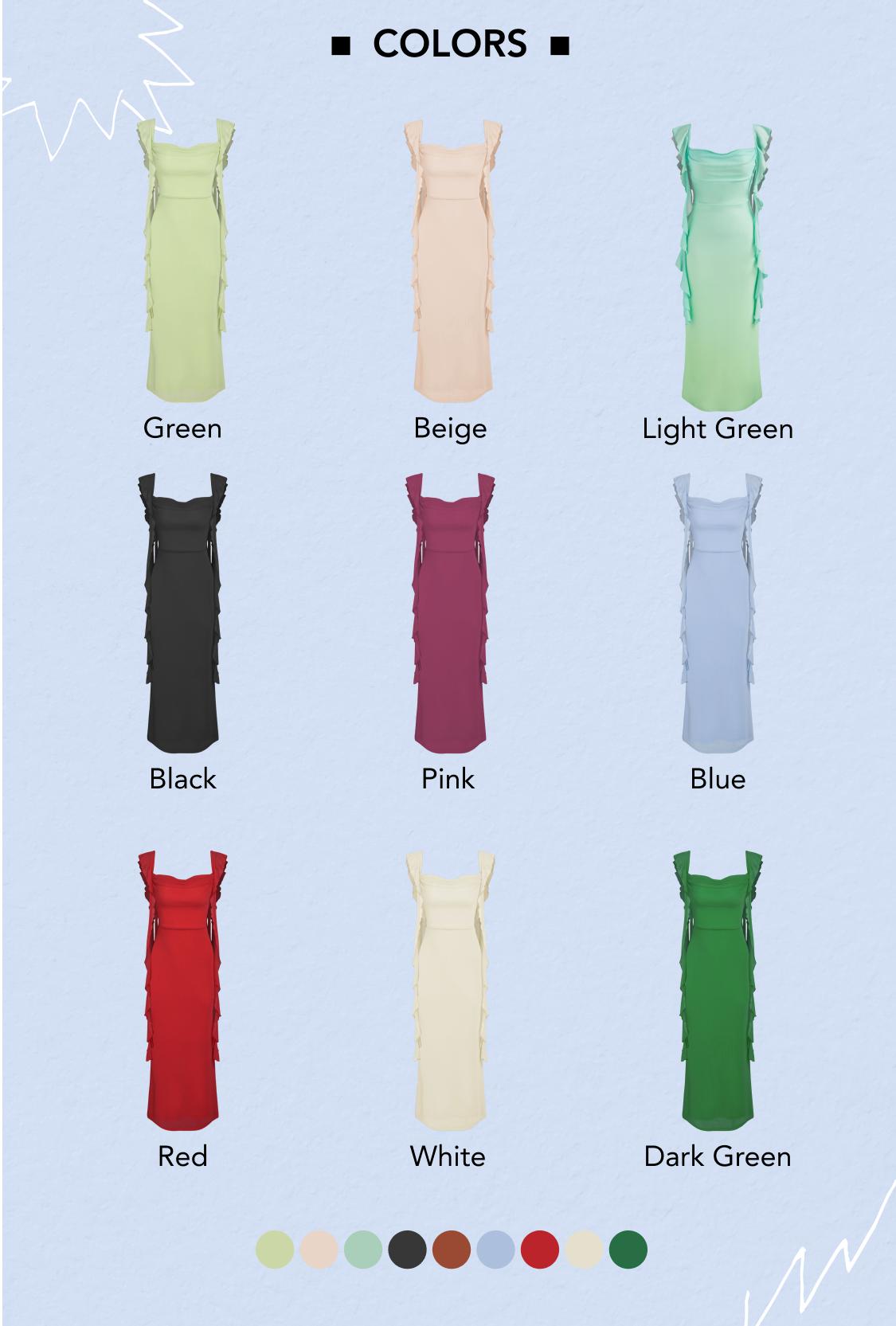 Cider Mesh Ruffle Hem Maxi Dress