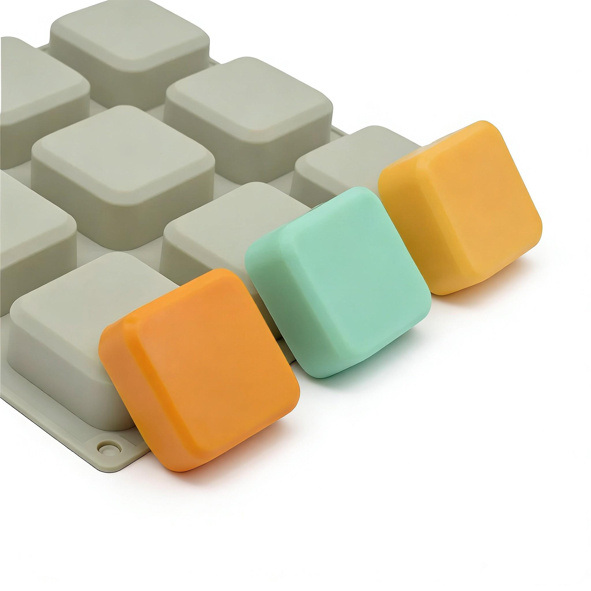 Silicone Ice Cube Tray Mold, Square Ice Maker, Multi-Functional Dessert Cake Mousse Mold, DIY Soap Mold, Baby Food Freezer Box, Heat Resistant