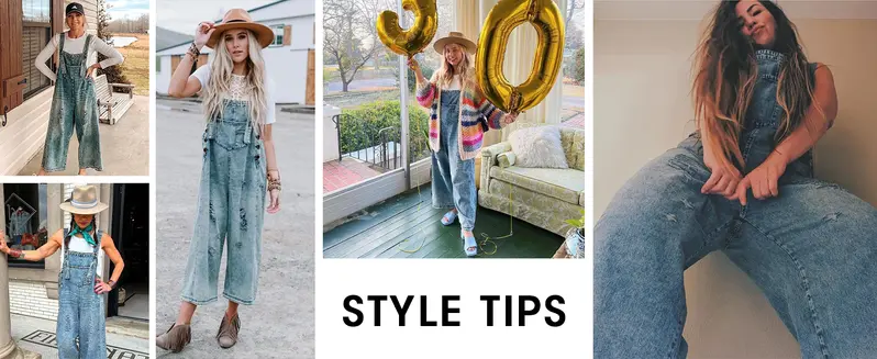 Product Introduction of Goranbon Women's Denim Overalls Casual Jumpsuits Loose Fit Adjustable Strap Distressed Bib Jeans Overall Jumpsuits 6