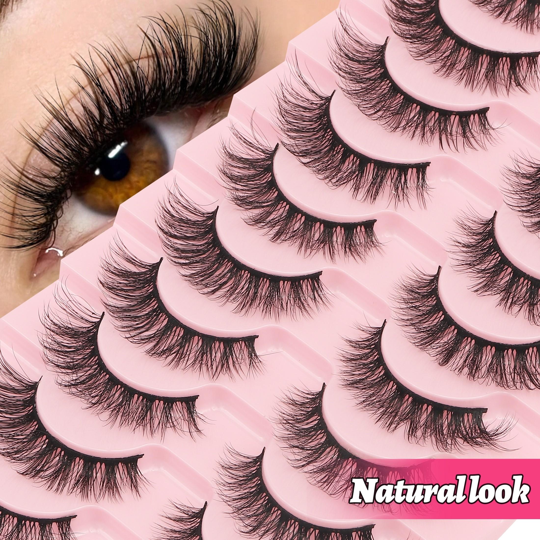 Natural Thin Voluminous Curled Eyelashes, Band, Soft Waterproof Reusable Beginner Friendly, Perfect for Daily Wear Party Travel Gift