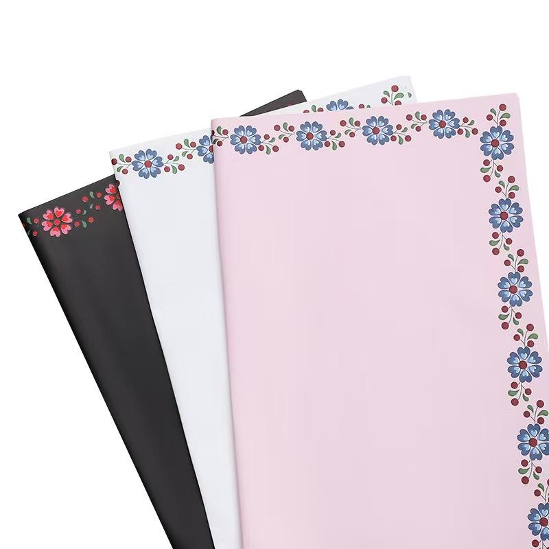 (20 Sheets) Six-Petal Flower Border Christmas Floral Packaging Paper ...
