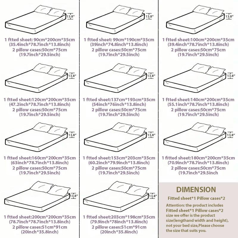 3Pcs Gothic Cross Black Fitted Sheet Three Piece Set (1*Fitted Sheet+2*Pillowcases, Coreless), Halloween theme, Cross Pattern Bedding Set, Mattress Protector Soft, Breathable