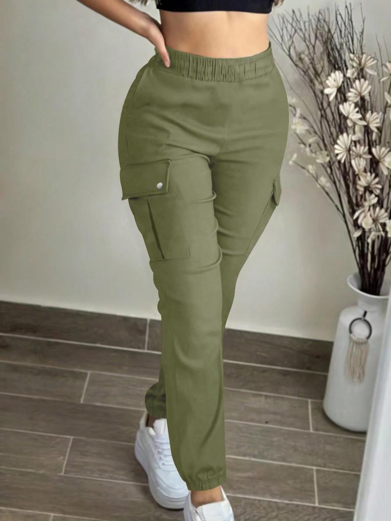 Women's Mid-Waist 3D Pocket Work Pants, Versatile Casual Trousers, Perfect for Sports and Leisure, Stylish and Comfortable
