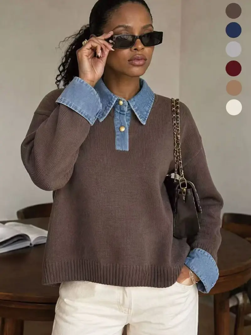 Women's Korean style oversized sweater outfit