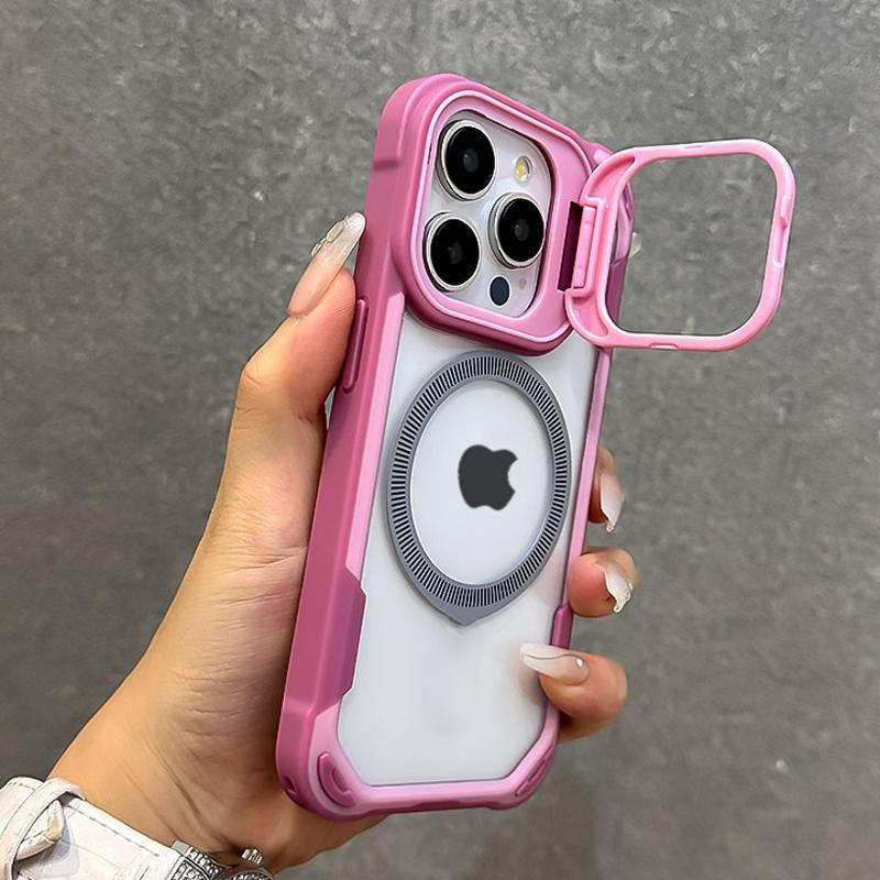 Premium Transparent Protective Case for Iphone 17 16, 15, 14, 13 Pro Max Air Plus, Featuring Magnetic Attachment And a Camera Lens Stand  Compatible with Magsafe