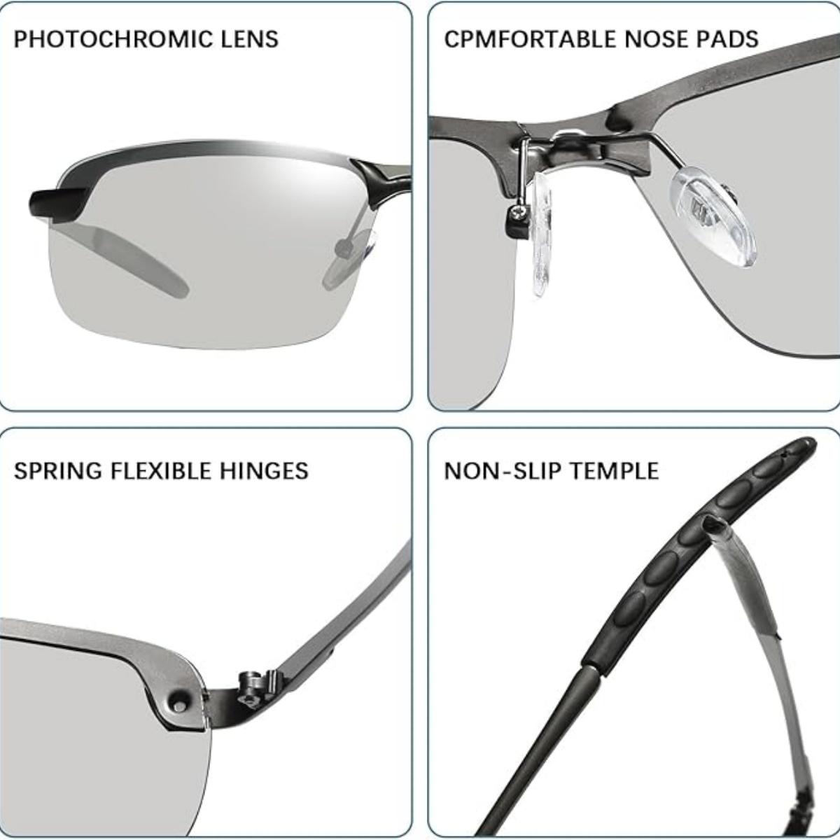 White-black Polarized Photochromic Sunglasses UV400 Sports Sunglasses Day and Night Driving Glasses Ultra-Light Sun Glasses Eyewear Cycling Glasses and Goggles