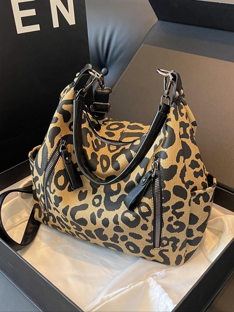 PU hobo bag solid color zipper large capacity college students novice white-collar office business commuting work bag Fall&winter Fashion Studded Decor Solid Color Zipper Shoulder Bag, Women's Trendy Crossbody Bag for School & Party, Hobo Crossbody Bags