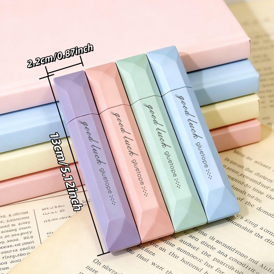 4pcs Large Capacity Multi-Color Double-Sided Tape, Portable Soft Color Series, Smooth Application, Ideal for Craft Needs, Acid-Free Durable Tape