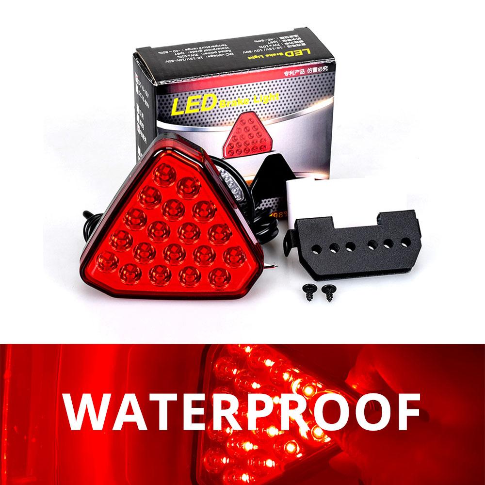 Triangle Shaped Car Rear Brake Light, Universal LED Red Warning Strobe Stop Safety Lamp for Motorcycle ATV Truck SUV, DRL Fog Rear Tail Third Brake Light, Car Lighting Accessories