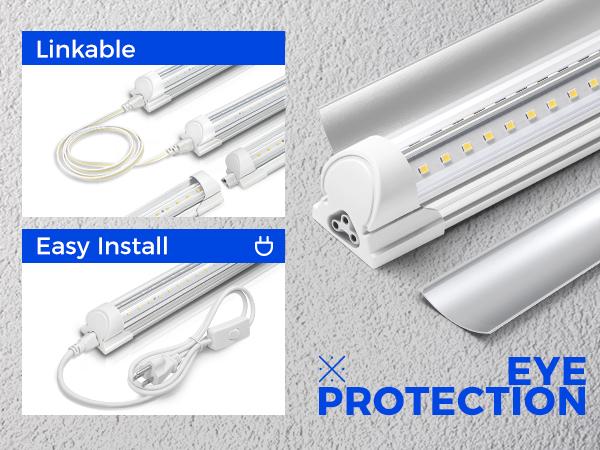 Barrina T8 Plant Grow Lights, 4FT 5000K Full Spectrum Daylight White, 252W(6 x 42W, 1400W Equivalent), V-Shape with Reflector Combo, 6 Packs