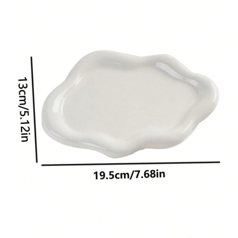 Jewelry Storage Tray - White/Silver Plated - Elegant display stand for necklaces, bracelets, earrings, and other jewelry - Durable ABS resin vanity tray - Unisex, perfect for birthdays, weddings, and Valentine's Day gifts - Ideal for dressing tables, desk