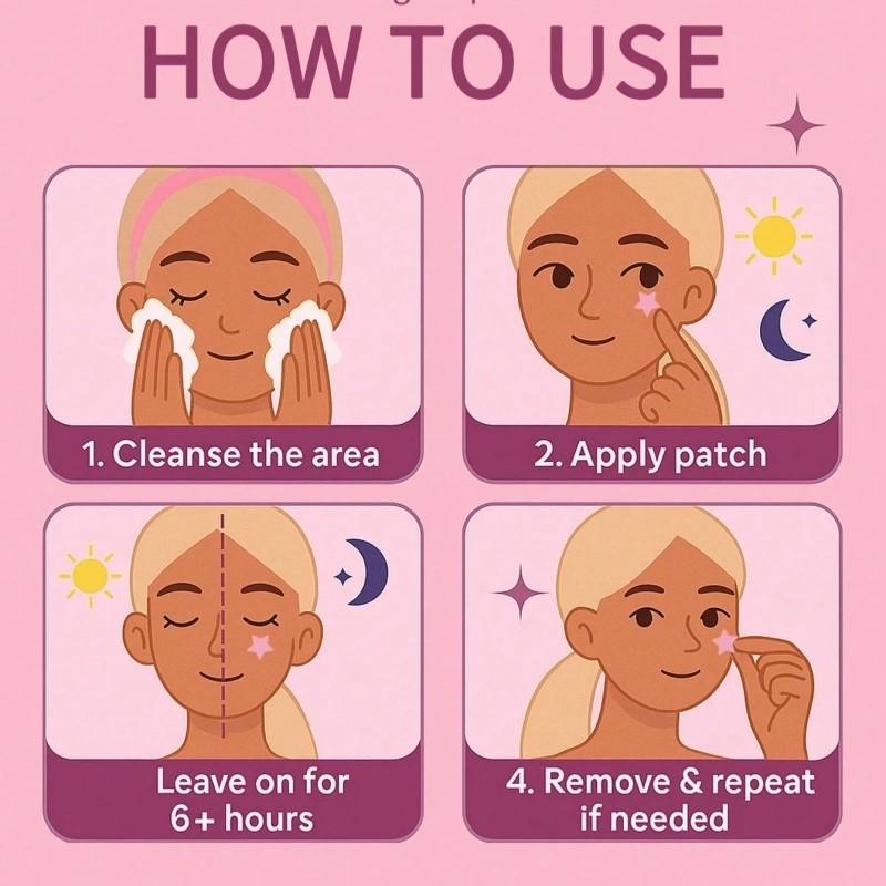 Compact Mirror Case Star Acne Patch Disposable Colorful Hydrocolloid Pimple Patch Absorbs Fluids Speeds Healing Invisible Adhesive Cute Star Shape Daily Breakout Helper Acne Spot Patches
