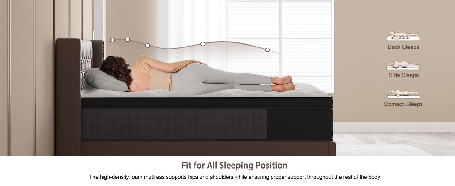 Duchessz 10"12"14" Twin Full Queen King Size Mattress in a Box Ergonomic Hybrid Spring Cooling Gel Memory Foam Medium Firm